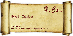 Hust Csaba névjegykártya